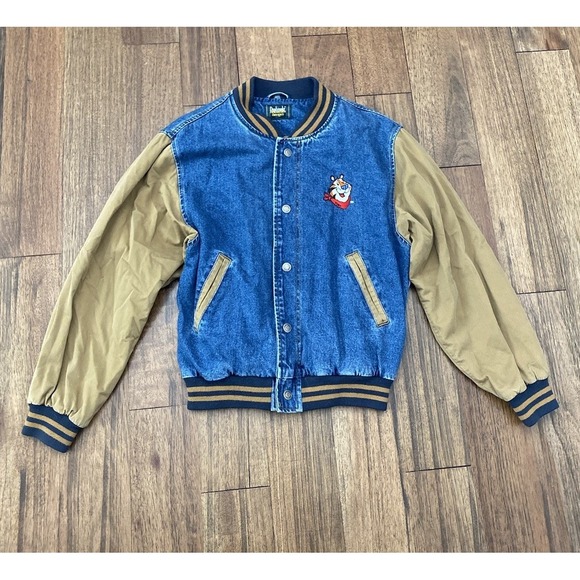 Dunbrooke Other - Vintage Tony The Tiger Kellogg's Snap Button Denim Bomber Jacket Size Small